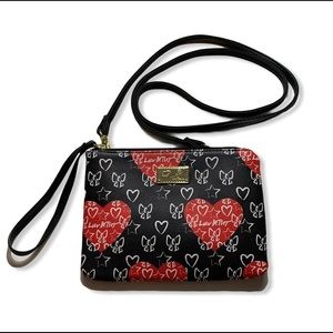 Betsey Jonson LUV crossbody with red hearts NWOT